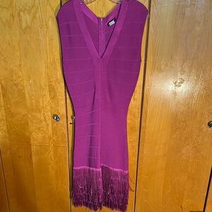 Elegant Purple Fringe Dress